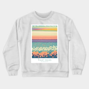 Serene Tulip Fields Panorama in Vintage Retro Style Crewneck Sweatshirt